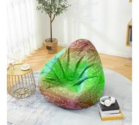 FANSU Pouf Poire, Impression 3D d'un Mandala Pouf sans Remplissage Sac Haricots Lavable, Canapé Chambre Soft Sac de Haricots pour Enfant, Adulte (Vert,100x120cm)