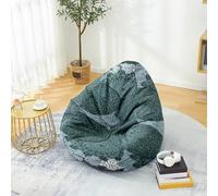 FANSU Pouf Poire, Impression 3D d'un Mandala Pouf sans Remplissage Sac Haricots Lavable, Canapé Chambre Soft Sac de Haricots pour Enfant, Adulte (Vert foncé,90x110cm)