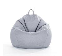 FANSU Pouf Poire sans Remplissage - Lin Couleur Unie Pouf pour Enfant Ado Adulte, Pouf Salon Chambre, Uniquement Housse Sac Haricots, Polyvalent Pouf de Rangement (XXL,Gris)