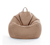 FANSU Pouf Poire sans Remplissage - Lin Couleur Unie pour Enfant Ado Adulte, Salon Chambre, Uniquement Housse Sac Haricots, Polyvalent de Rangement (S, Brun Clair)