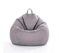 FANSU Pouf Poire sans Remplissage - Lin Couleur Unie pour Enfant Ado Adulte, Salon Chambre, Uniquement Housse Sac Haricots, Polyvalent de Rangement (XXXL, Gris Foncé)