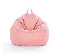 FANSU Pouf Poire sans Remplissage - Lin Couleur Unie pour Enfant Ado Adulte, Salon Chambre, Uniquement Housse Sac Haricots, Polyvalent de Rangement (S, Rose Clair)