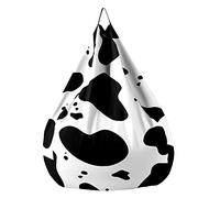 FANSU Pouf Poire sans Remplissage, Pouf pour Enfant Ado Adulte, Motif Vache Pouf Salon Chambre, Uniquement Housse Sac Haricots, Polyvalent Pouf de Rangement (70x80cm,Blanc Noir 4)