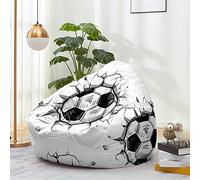 FANSU Pouf Poire Sans Remplissage Pour Enfant Ado Adulte, 3D Football Salon Chambre, Uniquement Housse Sac Haricots, Polyvalent de Rangement (100x120cm, Des Bandes Dessinées)