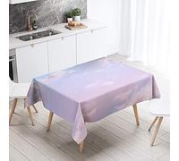 FANSU Rectangulaire Nappe de Table des Nuages 3D Style, Anti Tache Imperméable Résistant Lavable pour Salle à Manger/Jardin/Extérieur Intérieur (Rose,140x200cm)