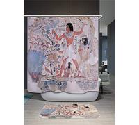 FANSU Rideau de Douche Lavable Résistant à l'eau Anti-moisissure, 3D Imprimé Polyester Rideaux de Salle de Bain Facile à Nettoyer avec 12 Crochets Décor À Maison (Maya,180x200cm)