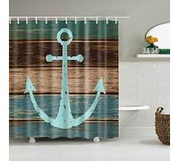 FANSU Rideau de Douche Tissu Lavable, Polyester Rideaux de Salle de Bain Facile à Nettoyer avec 12 Crochets Résistant à l'eau Anti-moisissure Décor À La Maison Accessoires (Bleu,165x180cm)