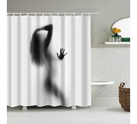 FANSU Rideau de Douche Tissu Lavable, Polyester Rideaux de Salle de Bain Facile à Nettoyer avec 12 Crochets Résistant à l'eau Anti-moisissure Décor À La Maison Accessoires (Sexy,120x180cm)