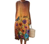 FANSU Robe Femme Ete Mi Longue Grande (Libellule,4TG)