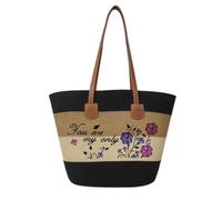 FANSU Sac de Plage Paille Femme Grande Élégant avec Fermeture éclair | Sac à Bandoulière Cabas Sacs Fourre-Tout Bohème d'Été Sac a Main avec Poche Intérieure pour Plage, Vacance, Voyages