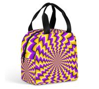 FANSU Sac Isotherme Repas pour Homme Femme, Impressions Abstraites Sac Isotherme Repas Enfant, Lunch Bag Partable avec Feuille d'Aluminium Isolée, Lunch Bag Pliable pour Bureau (Lavande,22x20x13cm)