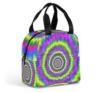 FANSU Sac Isotherme Repas pour Homme Femme, Impressions Abstraites Sac Isotherme Repas Enfant, Lunch Bag Partable avec Feuille d'Aluminium Isolée, Lunch Bag Pliable pour Bureau (Vert,22x20x13cm)
