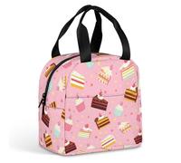 FANSU Sac Isotherme Repas pour Homme Femme, Imprimés pour le thé de l'après-midi Sac Isotherme Repas Enfant, Lunch Bag Partable avec Feuille d'Aluminium Isolée, Lunch Bag (Rose,22x20x13cm)