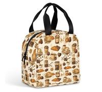 FANSU Sac Isotherme Repas pour Homme Femme, Imprimés pour le thé de l'après-midi Sac Isotherme Repas Enfant, Lunch Bag Partable avec Feuille d'Aluminium Isolée, Lunch Bag (Kaki,22x20x13cm)