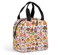 FANSU Sac Isotherme Repas pour Homme Femme, Imprimés pour le thé de l'après-midi Sac Isotherme Repas Enfant, Lunch Bag Partable avec Feuille d'Aluminium Isolée, Lunch Bag (Multicolore,22x20x13cm)