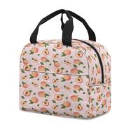 FANSU Sac Isotherme Repas pour Homme Femme,Sac Isotherme Repas Enfant,Lunch Bag Fruits Colorés avec Feuille d'Aluminium Isolée,Lunch Bag Pliable pour Bureau,Pique,Voyage (Pêche,23x13x21cm)