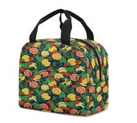 FANSU Sac Isotherme Repas pour Homme Femme,Sac Isotherme Repas Enfant,Lunch Bag Fruits Colorés avec Feuille d'Aluminium Isolée,Lunch Bag Pliable pour Bureau,Pique,Voyage (Feuilles Vertes,23x13x21cm)