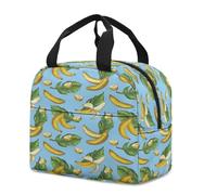 FANSU Sac Isotherme Repas pour Homme Femme,Sac Isotherme Repas Enfant,Lunch Bag Fruits Colorés avec Feuille d'Aluminium Isolée,Lunch Bag Pliable pour Bureau,Pique,Voyage (Banane,23x13x21cm)