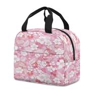 FANSU Sac Isotherme Repas pour Homme Femme,Sac Isotherme Repas Enfant,Lunch Bag Plante Verte 3D avec Feuille d'Aluminium Isolée,Lunch Bag Pliable pour Bureau,Pique,Voyage (Rose,23x13x21cm)