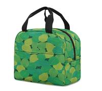 FANSU Sac Isotherme Repas pour Homme Femme,Sac Isotherme Repas Enfant,Lunch Bag Plante Verte 3D avec Feuille d'Aluminium Isolée,Lunch Bag Pliable pour Bureau,Pique,Voyage (Verte,23x13x21cm)
