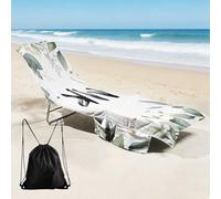 FANSU Serviette de Transat à Motif 3D avec Poches et Sac de Transport | Housse de Chaise de Plage en Microfibre Séchage Rapide (Fleur Artistique 7,74x210CM)