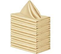 FANSU Serviettes de Table en Tissu, Douces Polyester et Coton Serviettes de Table Lavable et Réutilisable Serviettes en Tissu pour événements, dîners, Mariages (Or Champagne,43x43cm/Set of 100)