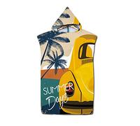 FANSU Surf Poncho de Bain Poncho de Plage, Unisexe Microfibre sans Manches Peignoir de Piscine Serviette pour Adulte Femmes et Hommes Serviette à Changement (75x110cm,l'été)