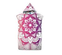 FANSU Surf Poncho de Bain Poncho de Plage, Unisexe Microfibre sans Manches Peignoir de Piscine Serviette pour Adulte Hommes et Femmes Serviette à Changement (Fleur Mauve,75x110cm)