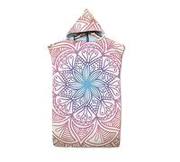 FANSU Surf Poncho de Bain Poncho de Plage, Unisexe Microfibre sans Manches Peignoir de Piscine Serviette pour Adulte Hommes et Femmes Serviette à Changement (Mandala Rose,75x110cm)