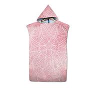 FANSU Surf Poncho de Bain Poncho de Plage, Unisexe Microfibre sans Manches Peignoir de Piscine Serviette pour Adulte Hommes et Femmes Serviette à Changement (Fleur Rose,65x75cm)