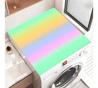 FANSU Tapis de Protection Antidérapant pour Dessus de Machine à Laver, Couleur Dégradée Housse de Protection Machine à Laver Antidérapant Séchage Rapide Absorbant (Vert + Jaune + Bleu,40x50cm)