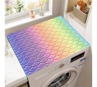 FANSU Tapis de Protection Antidérapant pour Dessus de Machine à Laver, Housse de Protection Machine à Laver Antidérapant Séchage Rapide Absorbant Motif Échelle 3D (Couleur dégradée,60x60cm)
