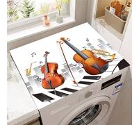 FANSU Tapis de Protection Antidérapant pour Dessus de Machine à Laver, Housse de Protection Machine à Laver Antidérapant Séchage Rapide Absorbant Imprimé Violon 3D (Touches de piano,40x50cm)