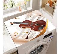 FANSU Tapis de Protection Antidérapant pour Dessus de Machine à Laver, Housse de Protection Machine à Laver Antidérapant Séchage Rapide Absorbant Imprimé Violon 3D (Violon,40x50cm)