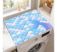 FANSU Tapis de Protection Antidérapant pour Dessus de Machine à Laver, Housse de Protection Machine à Laver Antidérapant Séchage Rapide Absorbant Motif Échelle 3D (Bleu + Rose,30x40cm)