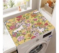 FANSU Tapis de Protection Antidérapant pour Dessus de Machine à Laver, Housse de Protection Machine à Laver Antidérapant Séchage Rapide Absorbant Imprimé Cheval 3D (Style vintage,60x60cm)