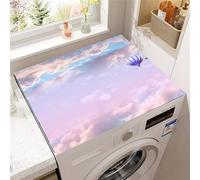 FANSU Tapis de Protection Antidérapant pour Dessus de Machine à Laver, Housse de Protection Machine à Laver Antidérapant Séchage Rapide Absorbant Imprimé Nuages 3D (Montgolfière,30x40cm)