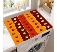 FANSU Tapis de Protection Antidérapant pour Dessus de Machine à Laver, Housse de Protection Machine à Laver Antidérapant Séchage Rapide Absorbant Imprimé Patte de Chien (Style vintage,50x60cm)