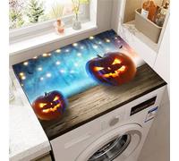 FANSU Tapis de Protection Antidérapant pour Dessus de Machine à Laver, Joyeux Halloween Housse de Protection Machine à Laver Antidérapant Séchage Rapide Absorbant (Lanterne citrouille,50x60cm)