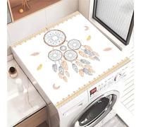 FANSU Tapis de Protection Antidérapant pour Dessus de Machine à Laver, Motif Attrape-Rêves 3D Housse de Protection Machine à Laver Antidérapant Séchage Rapide Absorbant (Plume,30x40cm)