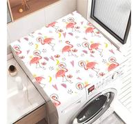 FANSU Tapis de Protection Antidérapant pour Dessus de Machine à Laver, Motif Flamant 3D Housse de Protection Machine à Laver Antidérapant Séchage Rapide Absorbant (Papillon,50x50cm)