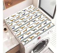 FANSU Tapis de Protection Antidérapant pour Dessus de Machine à Laver, Motif Teckel 3D Housse de Protection Machine à Laver Antidérapant Séchage Rapide Absorbant (Chiot,50x50cm)