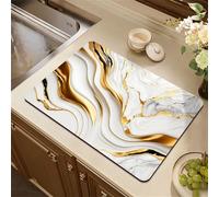 FANSU Tapis Egouttoir Vaisselle Absorbant, Imprimé Marbre Série Rose Tapis de Sechage Cuisine Egouttoir Tapis Egouttoir Evier Tapis Machine à Café Antidérapant Diatomite (Style 6,50x60cm)