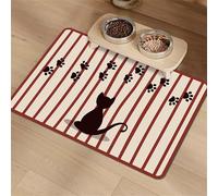 FANSU Tapis pour Gamelle Chien Absorbant Antidérapant, Mignon Moderne Tapis Gamelle Chat Diatomite Séchage Rapide Antidérapant, Chien Accessoires Lavable pour Bols à Nourriture (Rouge,60x90cm)