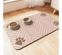 FANSU Tapis pour Gamelle Chien Absorbant Antidérapant, Simplicité Tapis Gamelle Chat Diatomite Séchage Rapide, Chien Accessoires Lavable Antidérapant pour Bols à Nourriture (Rose,30x40cm)