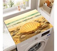 FANSU Tapis Protection Machine à Laver, Tapis de Protection pour Dessus de Machine à Laver Absorbant Séchage Rapide Antidérapant Universelle Motif Coquillage 3D (Coquillage 3,40x50cm)