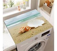 FANSU Tapis Protection Machine à Laver, Tapis de Protection pour Dessus de Machine à Laver Absorbant Séchage Rapide Antidérapant Universelle Motif Coquillage 3D (Vagues de mer,30x40cm)