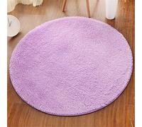 FANSU Tapis Salon Shaggy Design Moderne Poils Longs Ronde Couleur Unie, Interieur Antidérapant Ultra Doux Descente de lit Grande Taille Tapis pour Salon Chambre Canapé Natte (Violet Clair,100cm)