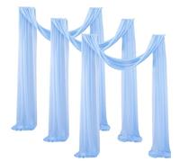 FANSU Tenture Arche Mariage Tenture Mariage Voilage Lot de 3 Arche Tenture Tulle Mariage, Arche de Mariage Voilage Tenture pour Deco Mariage, Salon, Cérémonie, Fête (Bleu,75x600cm)
