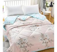 FANSU Thème Plum Blossom Couvre Lit 200X220cm,Microfiber Couvre Lit Matelassé, Doux Réversible Jetés de Lit Dessus de Lits-Lits 2 Personnes, Été Couverture